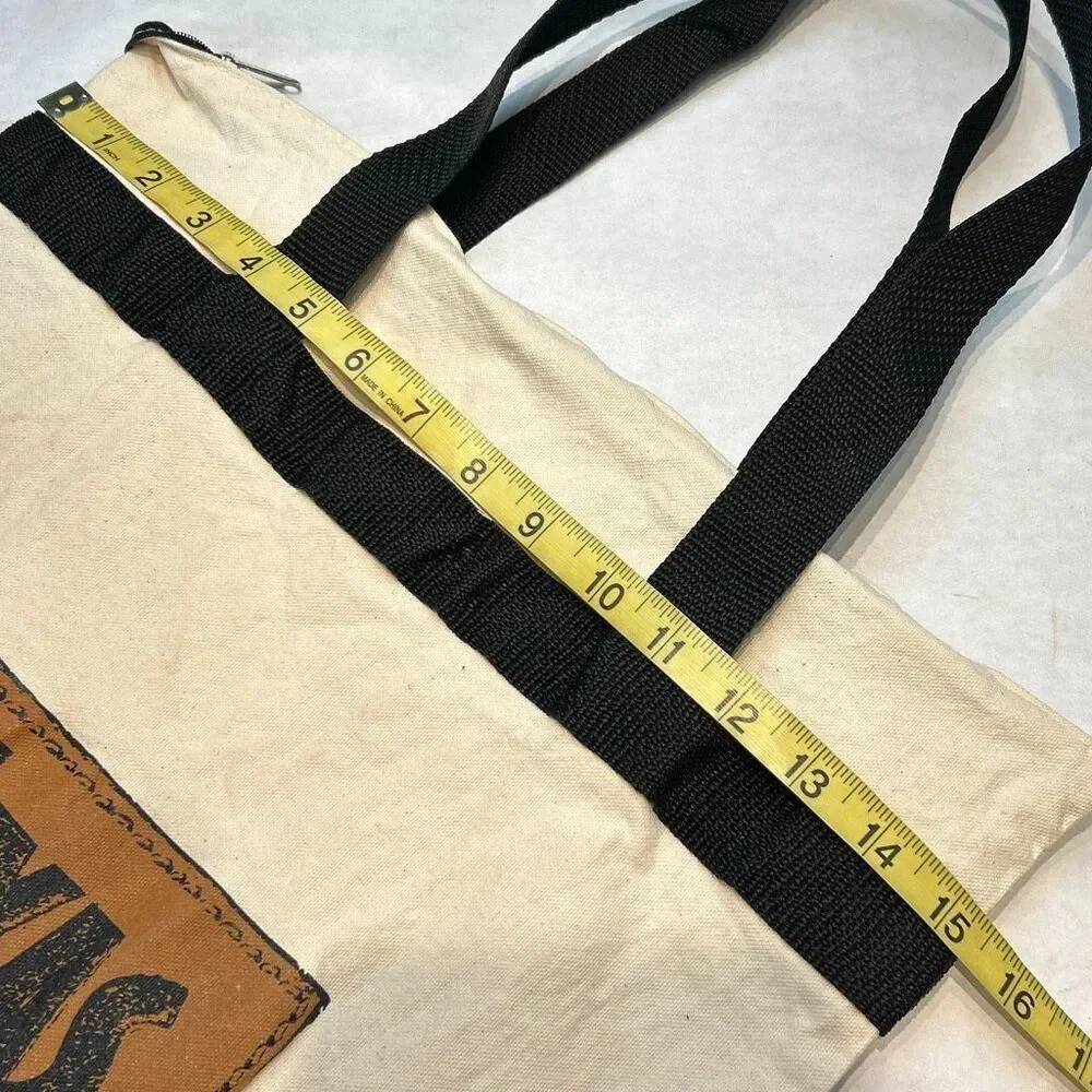 Texas Canvas Tote Bag Zip Top Reusable Ecofriendly Travel TX Lone Star State